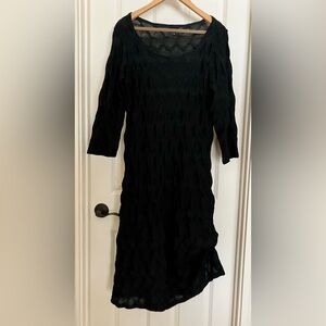 Staples Black Ruched Dress with Slip Size XL